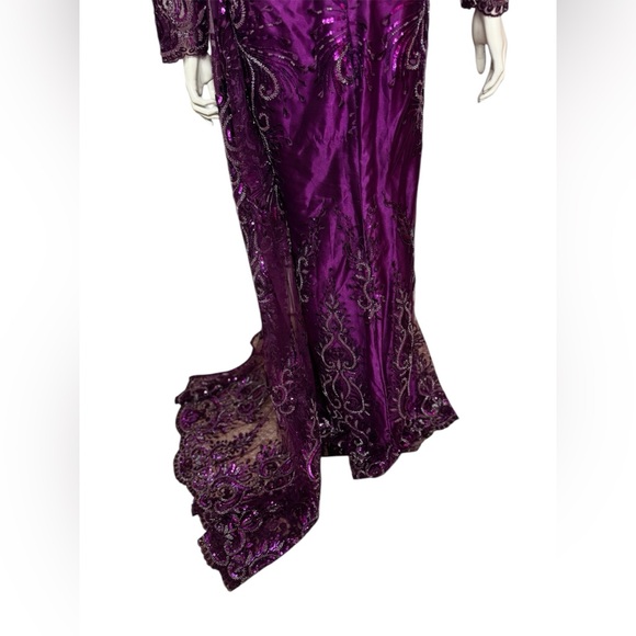Unbranded Glamorous Elegant Purple Sequined/Jeweled Evening Formal Gown - Picture 13 of 16